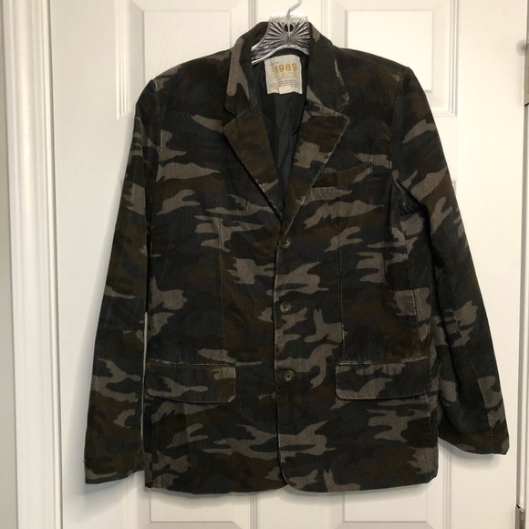 1989 Camouflage Corduroy Blazer Jacket Big kids Size 14 - Picture 6 of 7